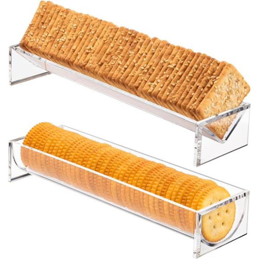 Clear cracker tray set 2 rectangular serving tray acrylic food display platter
